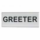 Badge-Greeter-Safety Pin/Clip-Clear-Acrylic