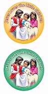 Sticker-Jesus Loves The Little Children Shape (Pack Of 72) (Pkg-72)