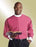 Clerical Shirt-Long Sleeve Banded Collar & French Cuff-17.5x32/33-Fuchsia