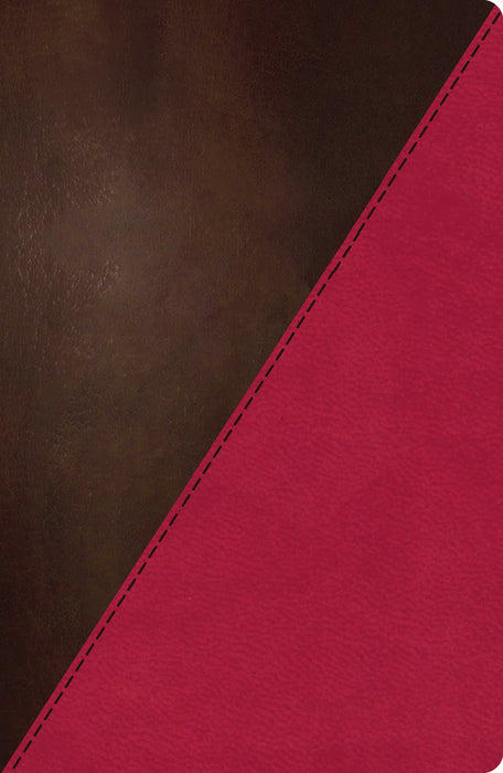 NKJV Study Bible (Full Color)-Rich Raspberry/Rich Mahogany LeatherSoft Indexed