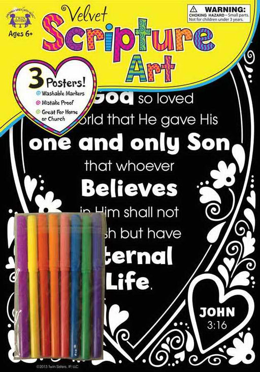 John 3:16 Color His Words Velvet Art Activity Book