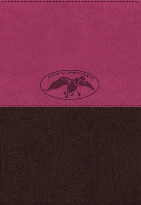 NKJV Duck Commander Faith And Family Bible-Lotus Pink/Earth Brown LeatherSoft