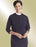 Clerical Shirt-Women-Tunic-3/4 Sleeve Banded Collar-Size 10-Black