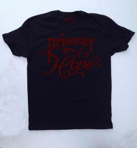 Tee Shirt-Prisoner Of Hope-Mens Premium Fitted Tee-XX Large-Black/Red