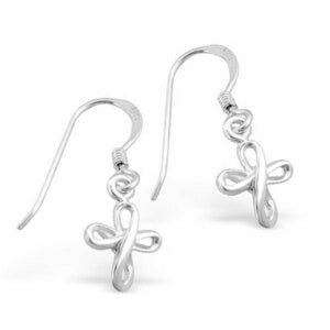 .8X9 cm Cross-Silver w/French Hooks Earring