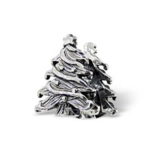 Bead Necklace Christmas Tree Silver