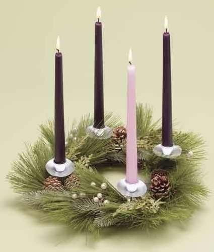 Advent Wreath w/Pine Greens & Cones (14")