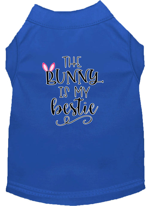 Bunny is my Bestie Screen Print Dog Shirt Blue XS (8)