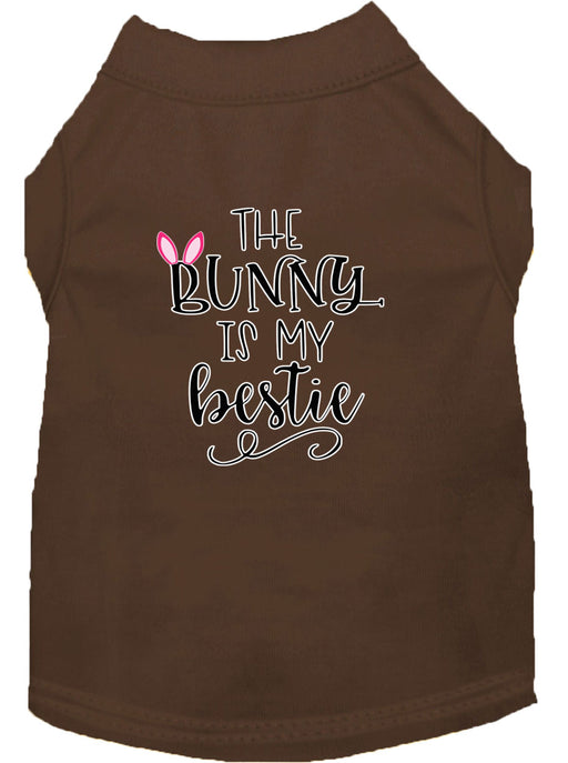Bunny is my Bestie Screen Print Dog Shirt Brown XS (8)
