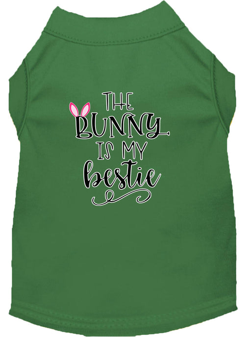Bunny is my Bestie Screen Print Dog Shirt Green Med (12)