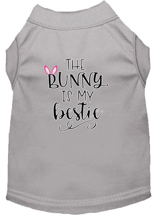Bunny is my Bestie Screen Print Dog Shirt Grey XL (16)