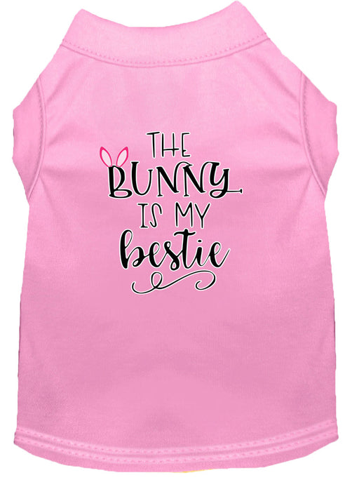 Bunny is my Bestie Screen Print Dog Shirt Light Pink XS (8)