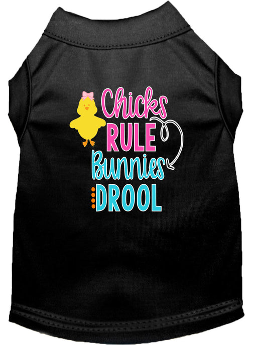 Chicks Rule Screen Print Dog Shirt Black XXL (18)