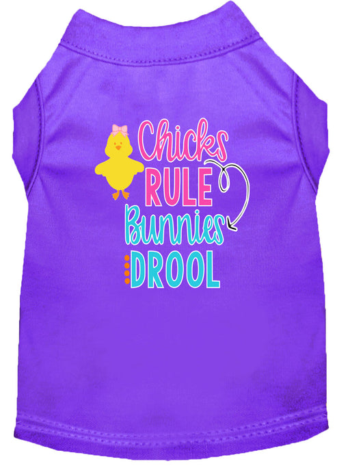 Chicks Rule Screen Print Dog Shirt Purple XXL (18)