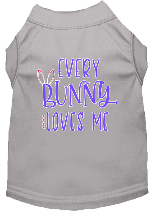 Every Bunny Loves me Screen Print Dog Shirt Grey XXL (18)