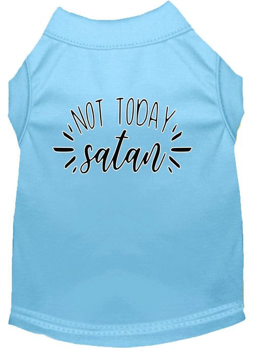 Not Today Satan Screen Print Dog Shirt Baby Blue Sm (10)