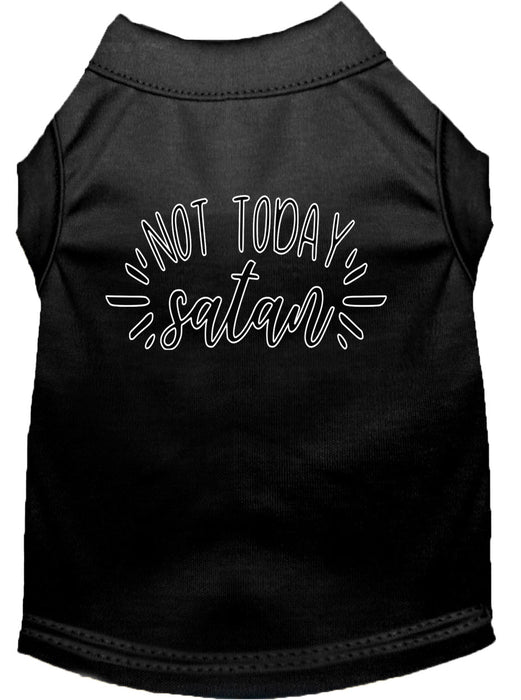 Not Today Satan Screen Print Dog Shirt Black XS (8)