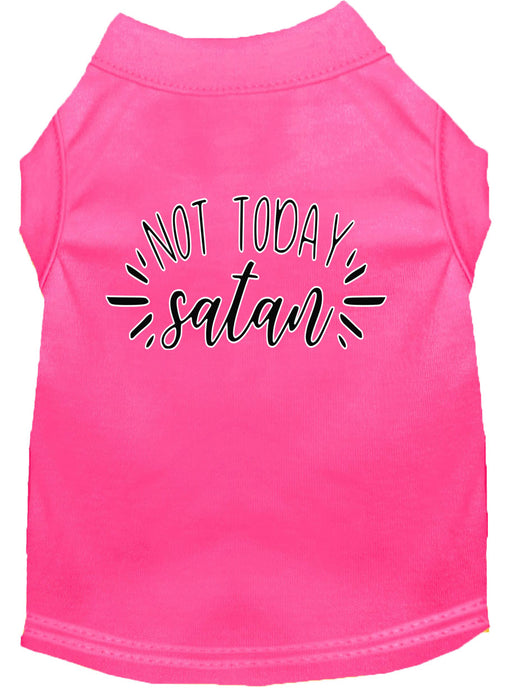 Not Today Satan Screen Print Dog Shirt Bright Pink Lg (14)