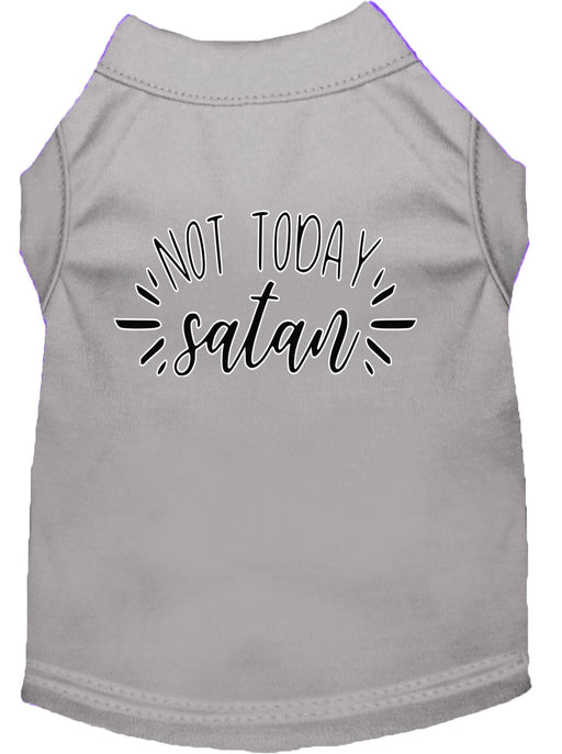 Not Today Satan Screen Print Dog Shirt Grey XS (8)