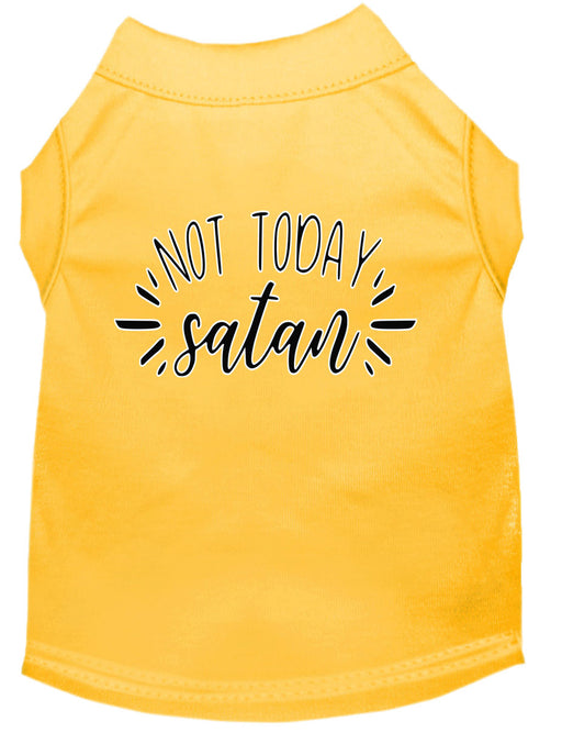 Not Today Satan Screen Print Dog Shirt Yellow Med (12)
