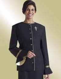 Clergy Jacket-Womens (H204/F666)-Chest 47/Sleeve 32-Black