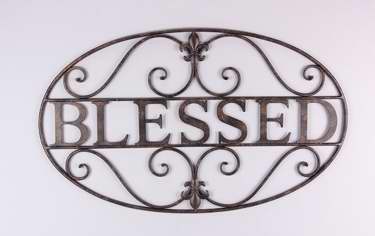 Wall Sign-Blessed-Oval-Bronze (27.75 x 16.75)