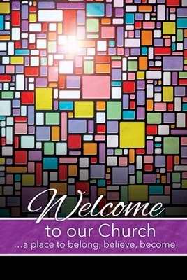Welcome Folder-Welcome To Our Church/Stained Glass (2 Peter 3:18) (Pack Of 12) (Pkg-12)