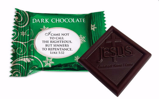 Candy-Jesus Sweetest Name I Know-Dark Chocolate Squares (Pack Of 72) (Pkg-72)