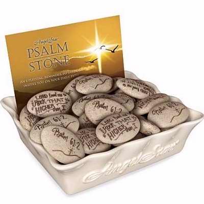 Display-Stone-Lord Lead Me To The Rock... Psalm 61:2 w/Cross (2") (Pack of 36) (Pkg-36)