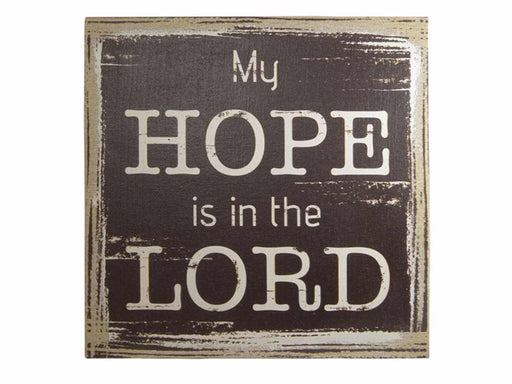 Wall Decor-Stretched Canvas-My Hope Is In The Lord-Linen (12 x 12)