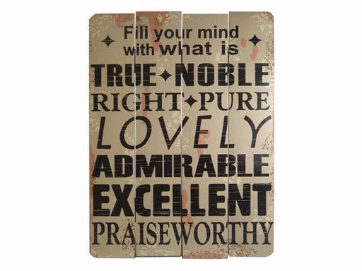 Wall Sign-Fill Your Mind-Wood Slat (12 x 16)