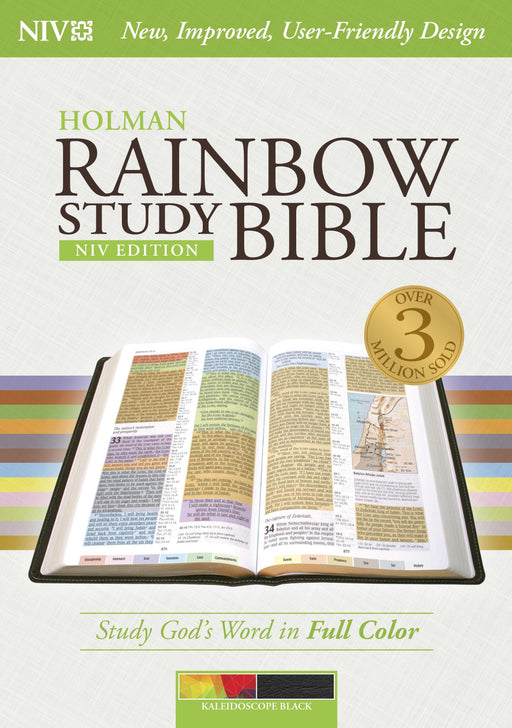 NIV Holman Rainbow Study Bible-Kaleidoscope Black Leathertouch Indexed