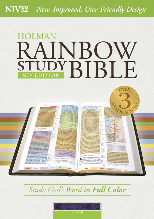 NIV Holman Rainbow Study Bible-Purple Leathertouch