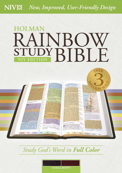 NIV Holman Rainbow Study Bible-Saddle Brown Leathertouch