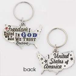 Key Chain-U.S.A. /United We Stand-Pewter