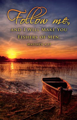 Bulletin-Follow Me And I Will Make You Fishers Of Men (Matthew 4:19) (Pack Of 100) (Pkg-100)