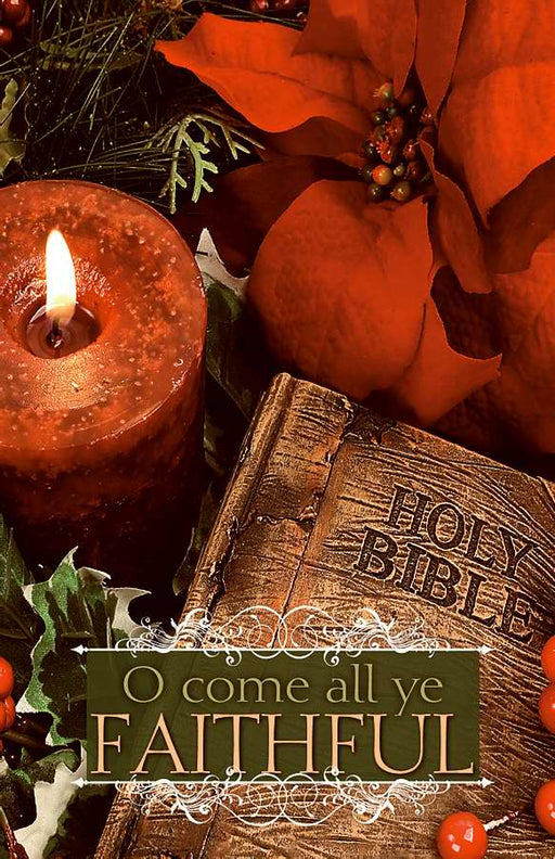 Bulletin-Bible And Candle/O Come All Ye Faithful-Legal Size (Pack of 100) (Pkg-100)