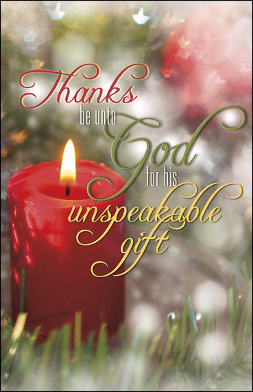 Bulletin-Thanks Be To God For His Unspeakable Gift-Legal Size (Pack of 100) (Pkg-100)