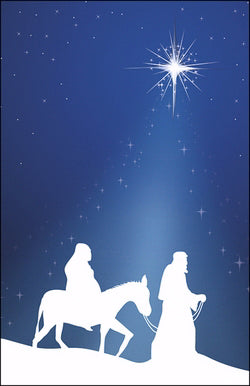 Bulletin-Advent Week 2-Silhouette Mary & Joseph Journey-Legal Size (Pack of 100) (Pkg-100)