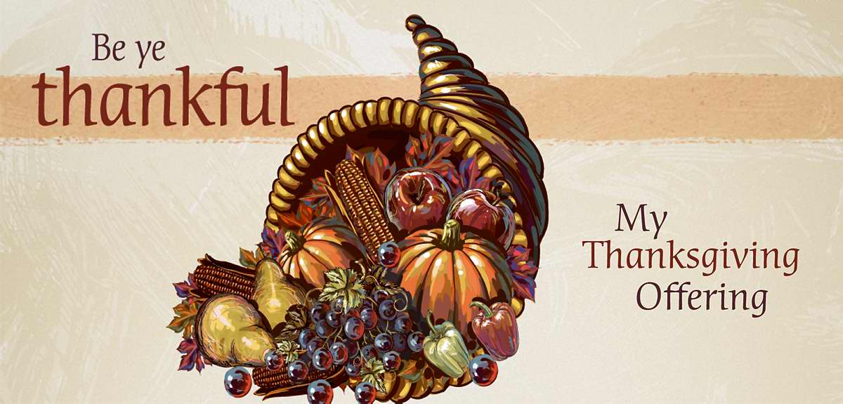 Offering Envelope-Be Ye Thankful/Cornucopia (Pack Of 100) (Pkg-100)