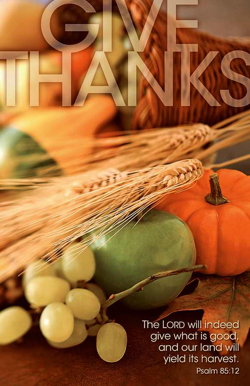 Bulletin-Give Thanks/Wheat And Fruit (Pack of 100) (Pkg-100)
