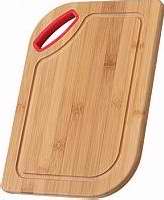Engravable Bamboo Cutting Board w/Silicone Handle-Red