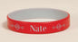 Engravable Silicone Wrist Band-Red/Grey