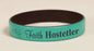 Engravable Silicone Wrist Band-Teal/Dark Brown