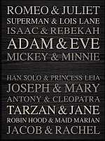 Engravable Plaque-Famous Names-Black (12 x 16)