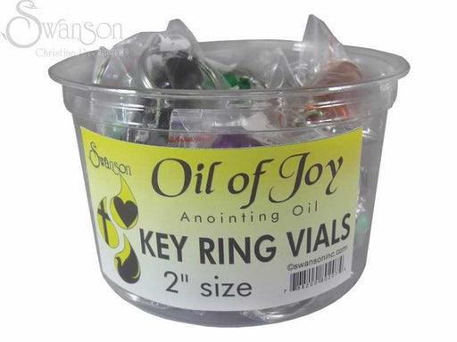 Display-Anointing Oil-Oil Of Joy-Key Chain-2 Inch-Asstd Colors (Empty) (Pack of 18)  (Pkg-18)
