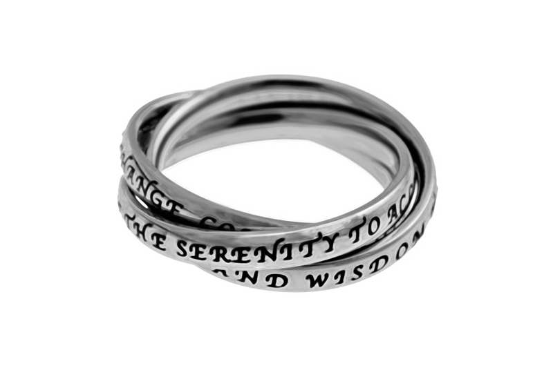 Ring-Triple Band-Serenity Prayer-Sz  6