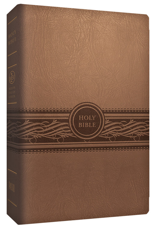 MEV Personal Size Large Print Bible-Tan LeatherLike