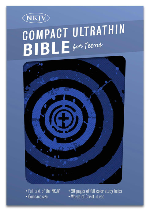 NKJV Compact UltraThin Bible For Teens-Blue Vortex LeatherTouch