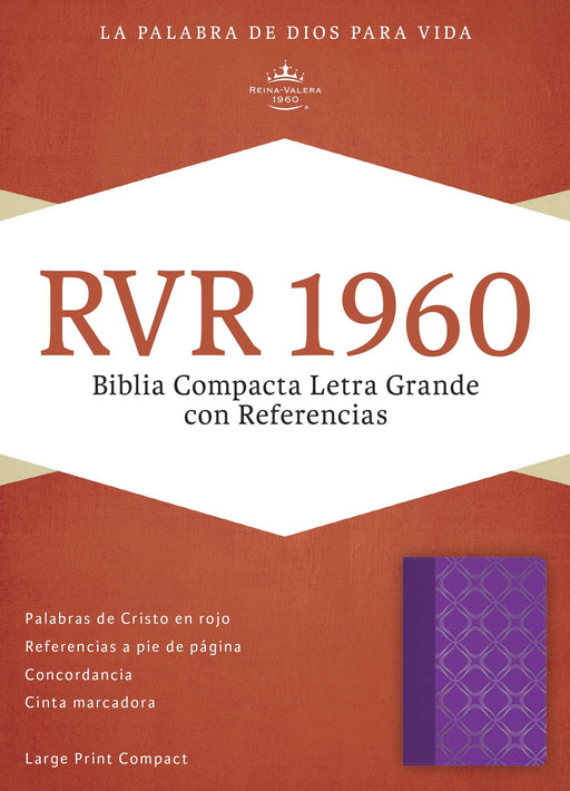 Span-RVR 1960 Large Print Compact Reference Bible-Violet LeatherTouch